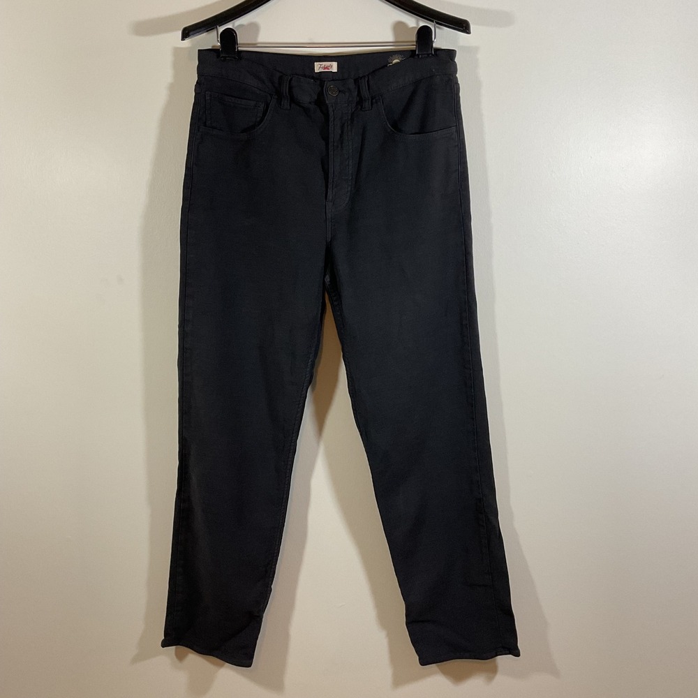 Faherty Washed Black Stretch Terry 5 Pocket Pant Women 31 Gorpcore Slim Straight